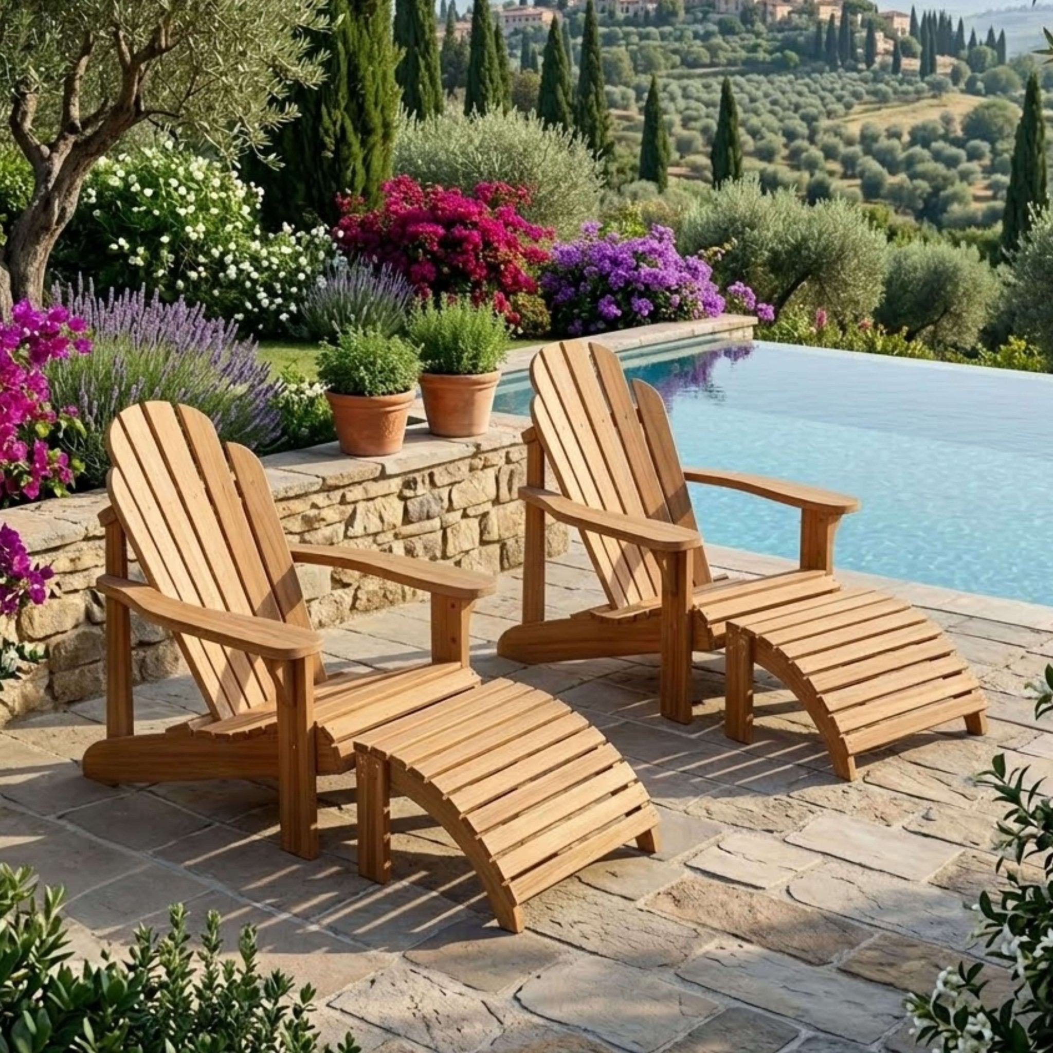 NEWPORT ADIRONDACK WITH OTTOMAN (SET - AD - 042) - Clinch River Fishing USA