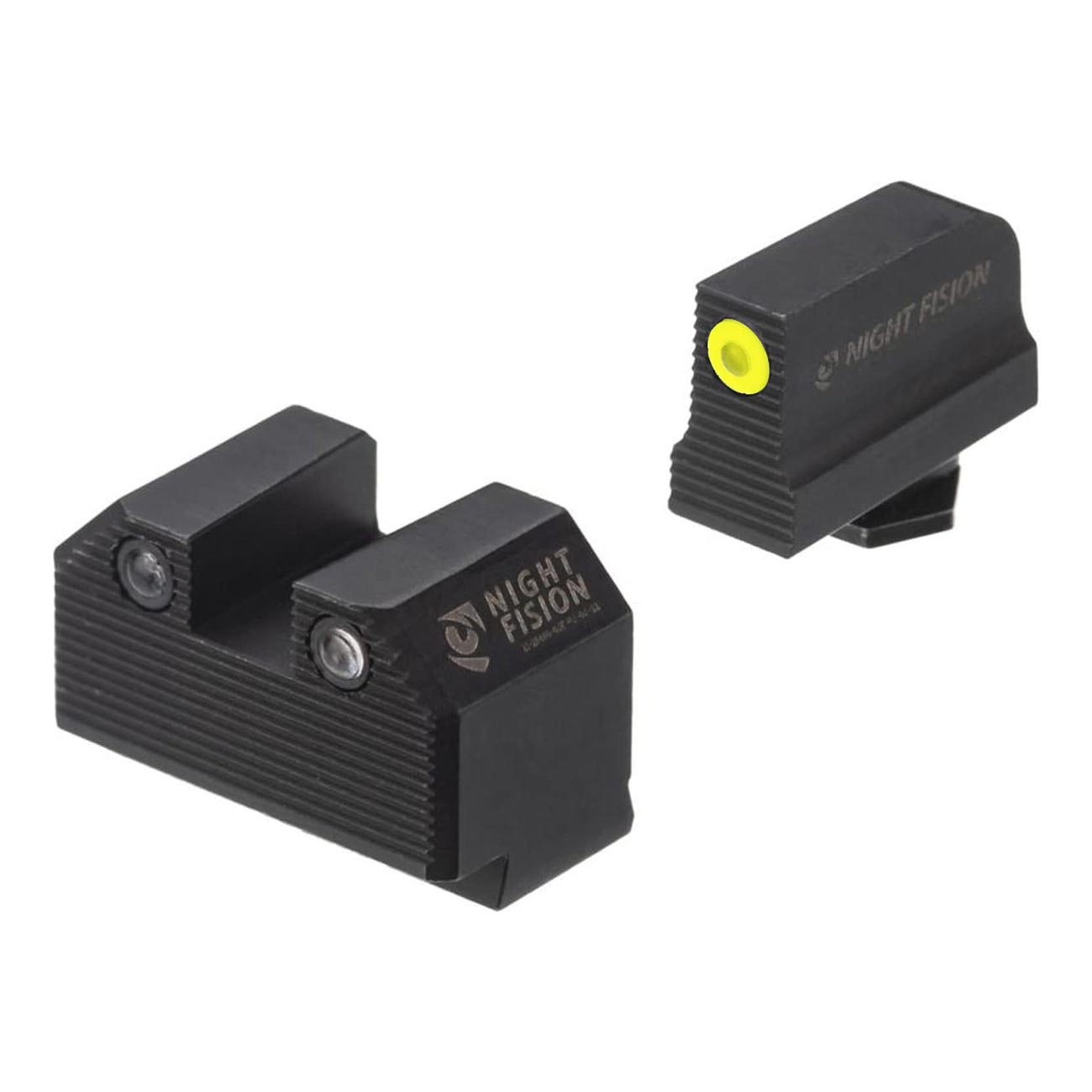 Night Fision Optics-Ready Stealth Series for Glock 17/19/34 Yellow Front Ring/Black Rear Rings - Clinch River Fishing USA