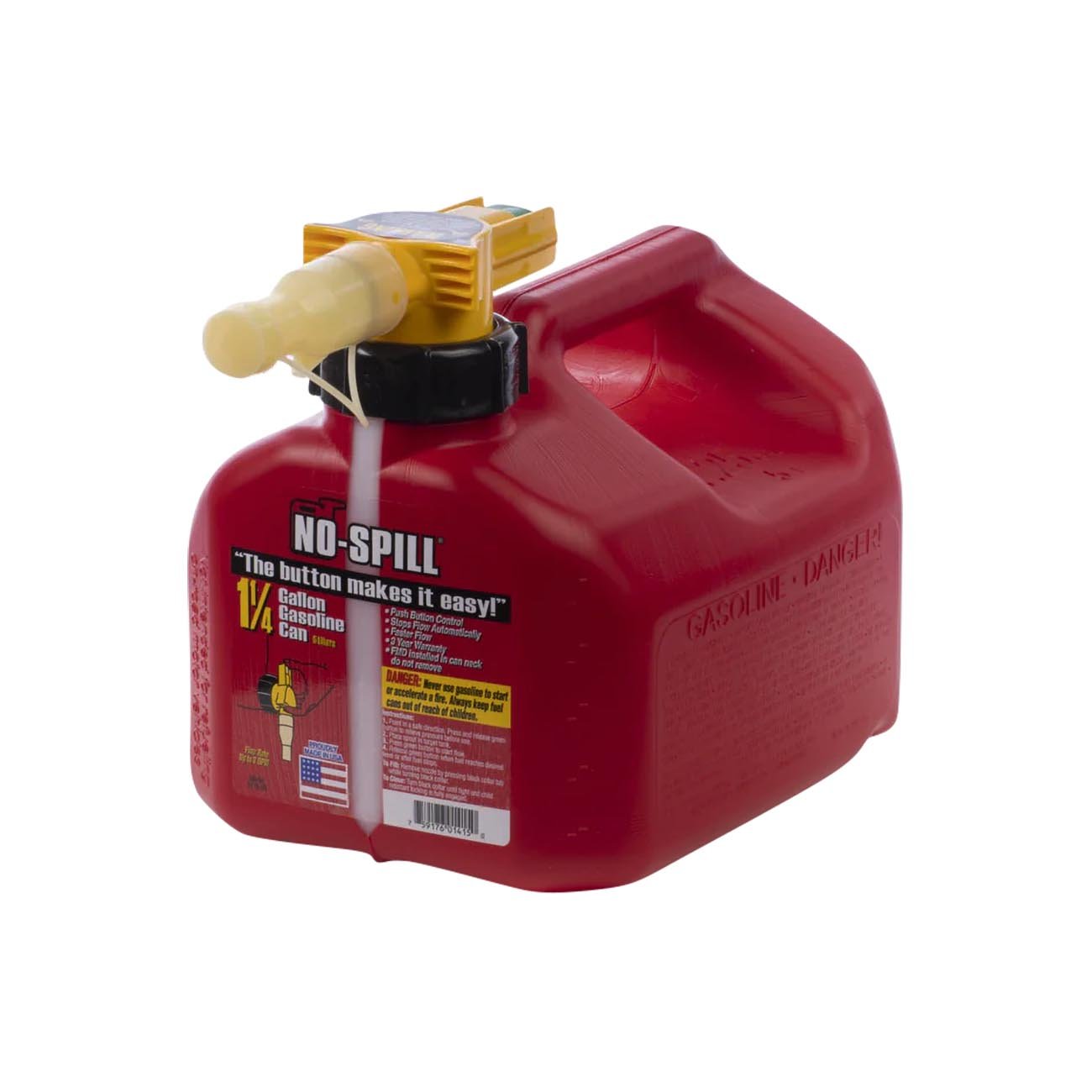 No-Spill 1.25-Gallon Gas Can Red with ViewStripe Stripe - Clinch River Fishing USA