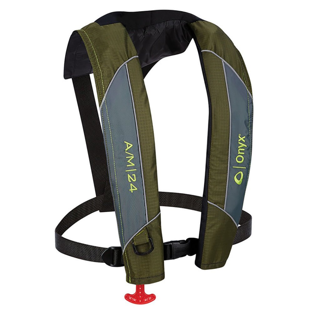 Onyx A/M-24 Automatic/Manual Inflatable PFD Life Jacket - Green - Clinch River Fishing USA