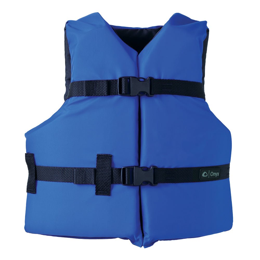 Onyx Nylon General Purpose Life Jacket - Youth 50 - 90lbs - Blue - Clinch River Fishing USA