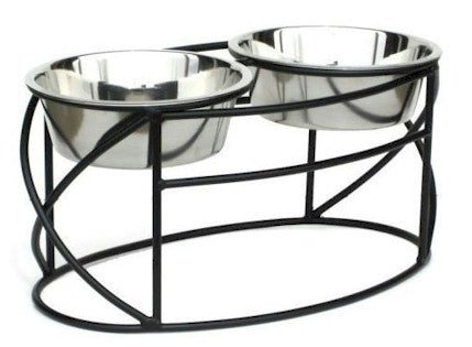 Oval Cross Double Raised Feeder - Medium - Black - Clinch River Fishing USA