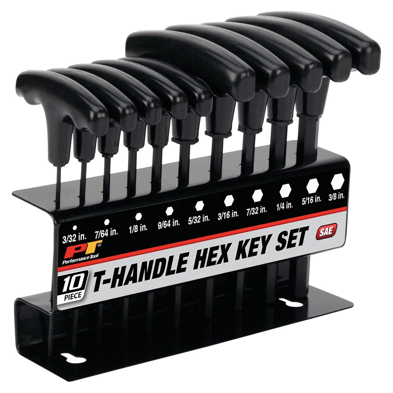 Performance Tool Soft Grip Dual Drive SAE Hex T-Handle Set (10 Piece) - Clinch River Fishing USA