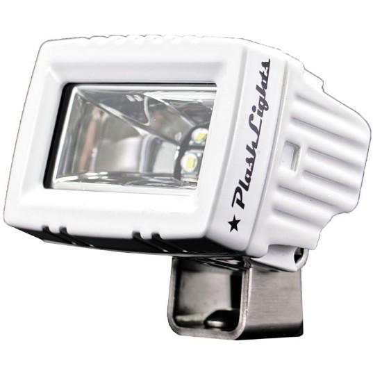 PLASHLIGHTS 20W Low Profile LED Spreader Light - 120 Scene Flood - White Housing | 20-LP-SC-WHT - Clinch River Fishing USA