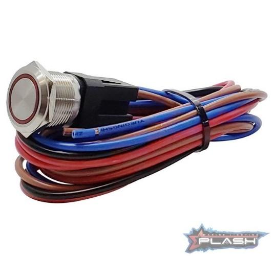 PLASHLIGHTS Marine Push Button Switch - Red LED - 20a - Stainless Steel - Momentary | PL22SS-M-RD *ON SALE WHILE SUPLIES LAST* - Clinch River Fishing USA