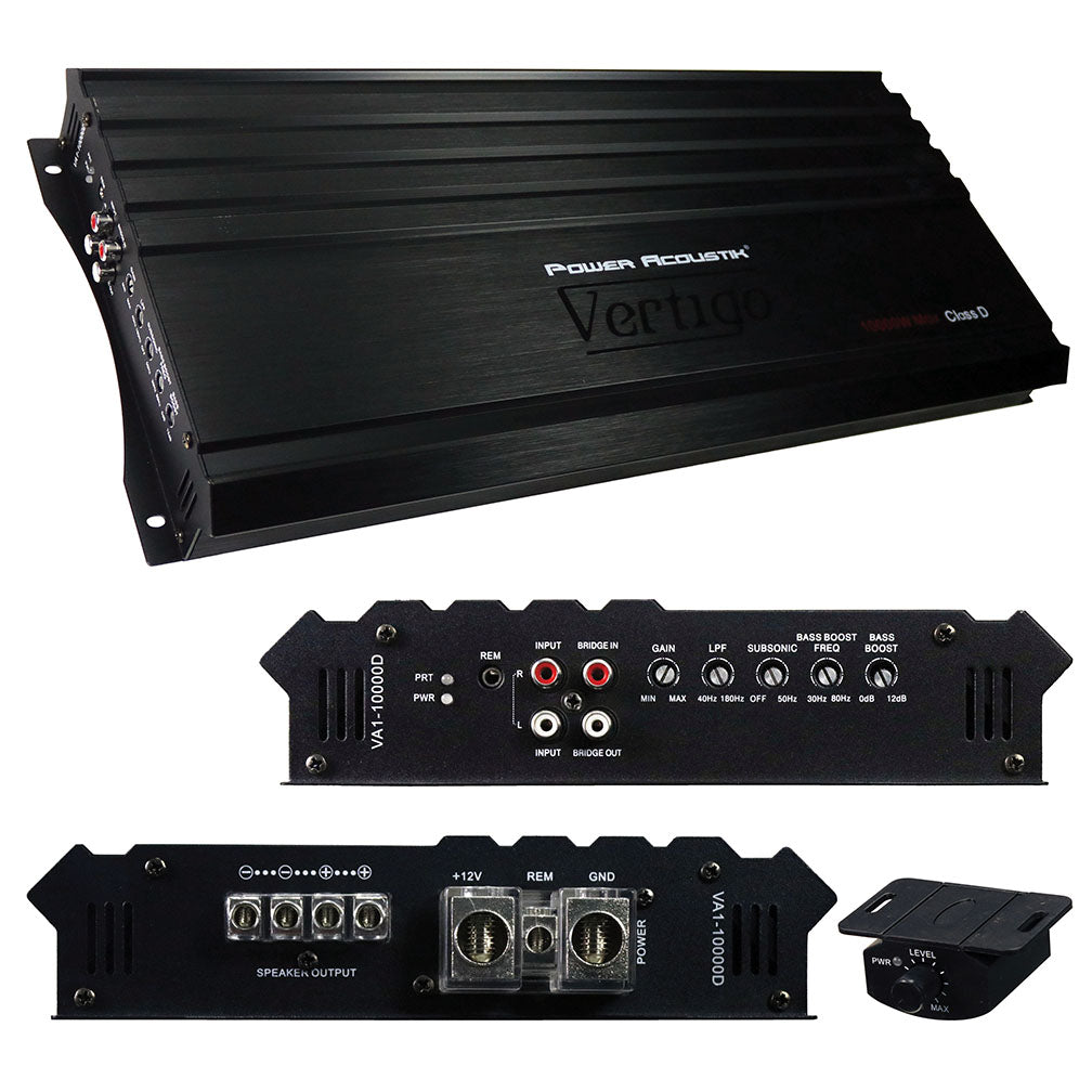 Power Acoustik Vertigo Series Monoblock Amplifier 10000W Max - Clinch River Fishing USA