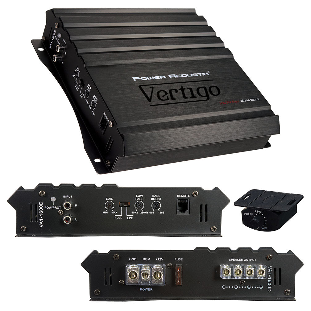 Power Acoustik Vertigo Series Monoblock Amplifier 1600W Max - Clinch River Fishing USA