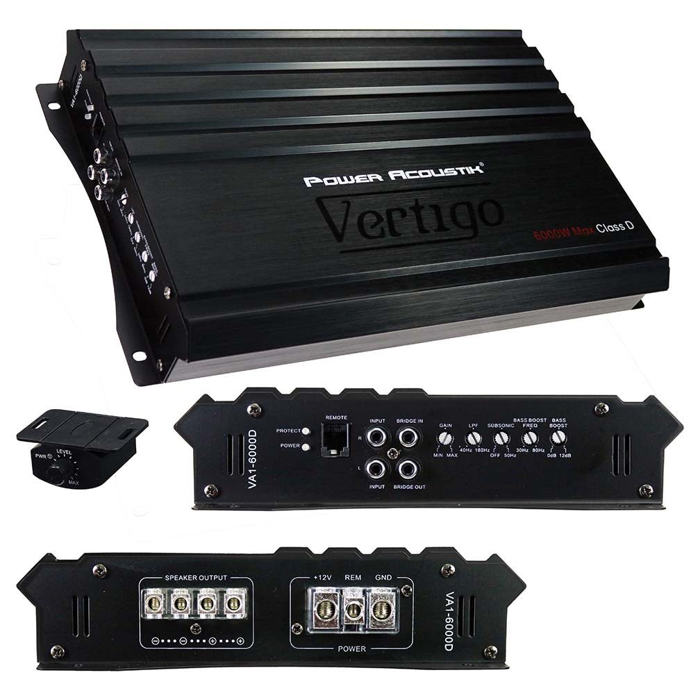 Power Acoustik Vertigo Series Monoblock Amplifier 6000W Max - Clinch River Fishing USA