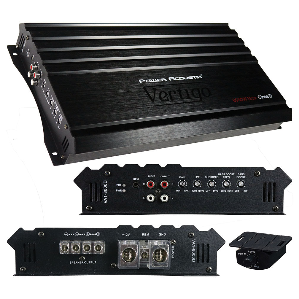 Power Acoustik Vertigo Series Monoblock Amplifier 8000W Max - Clinch River Fishing USA
