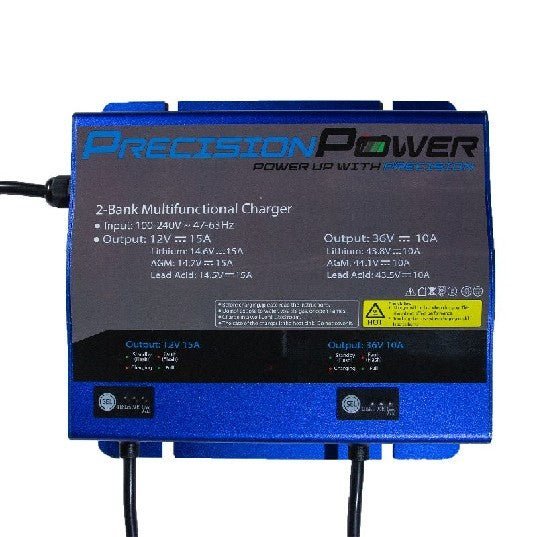 PRECISION SONAR 2-Channel Multifunctional Battery Charger | PP-36V/10A-12V/15A-CHRGR *DROP-SHIP ITEM* - Clinch River Fishing USA