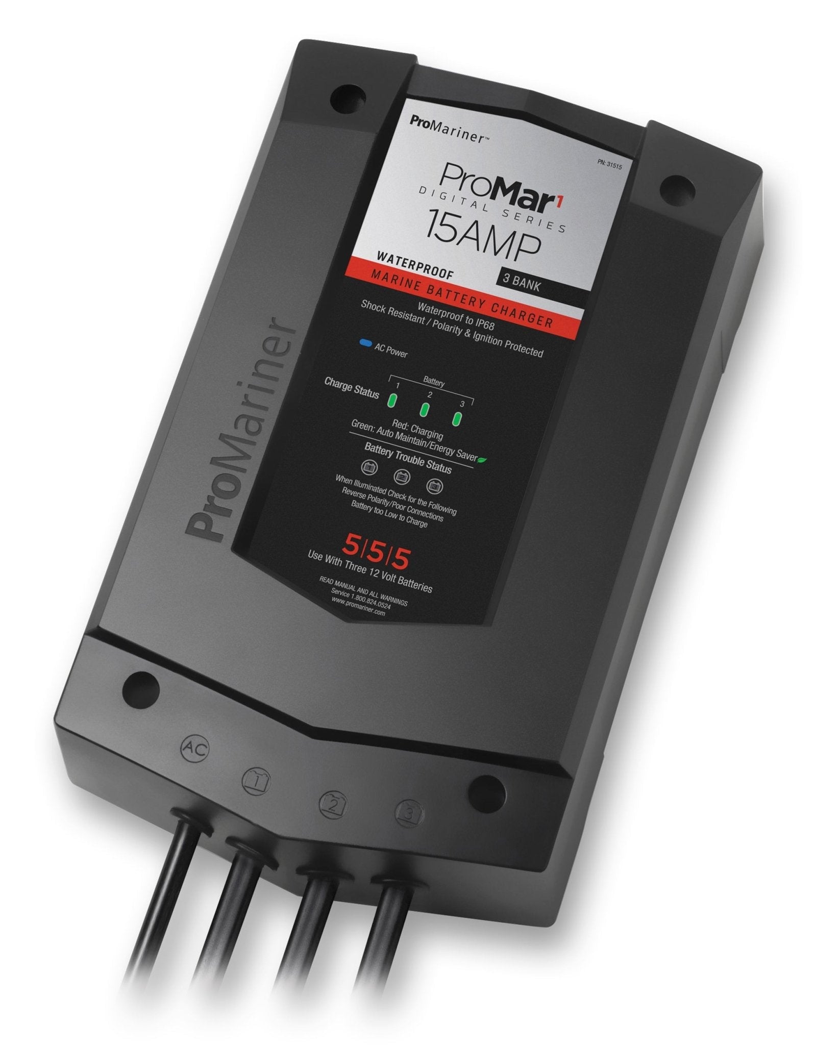 ProMariner ProMar 1 DS 15 Amp 3 Bank Battery Charger - Clinch River Fishing USA