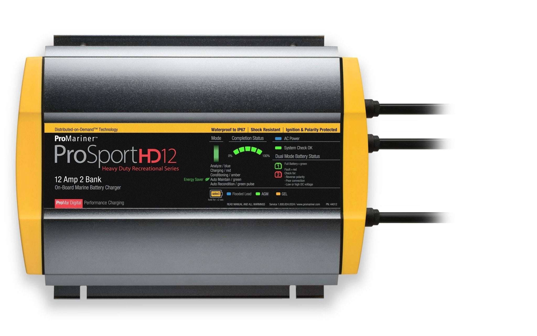 ProMariner ProSport HD 12 Gen4 12 Amp Battery Charger 12/24v 2 Bank 120v Input - Clinch River Fishing USA