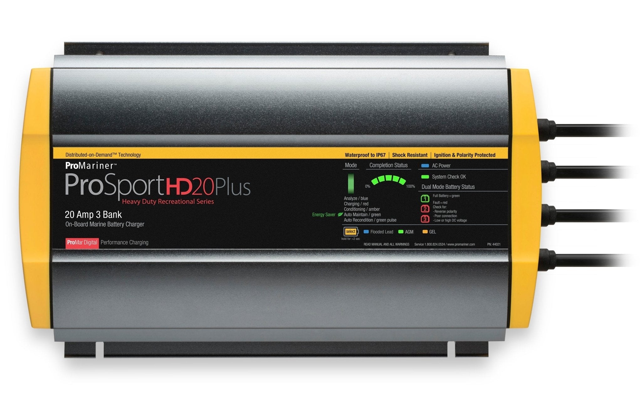 ProMariner ProSport HD 20 Gen4 20 Amp Battery Charger 12/24/36v 3 Bank 120v Input - Clinch River Fishing USA