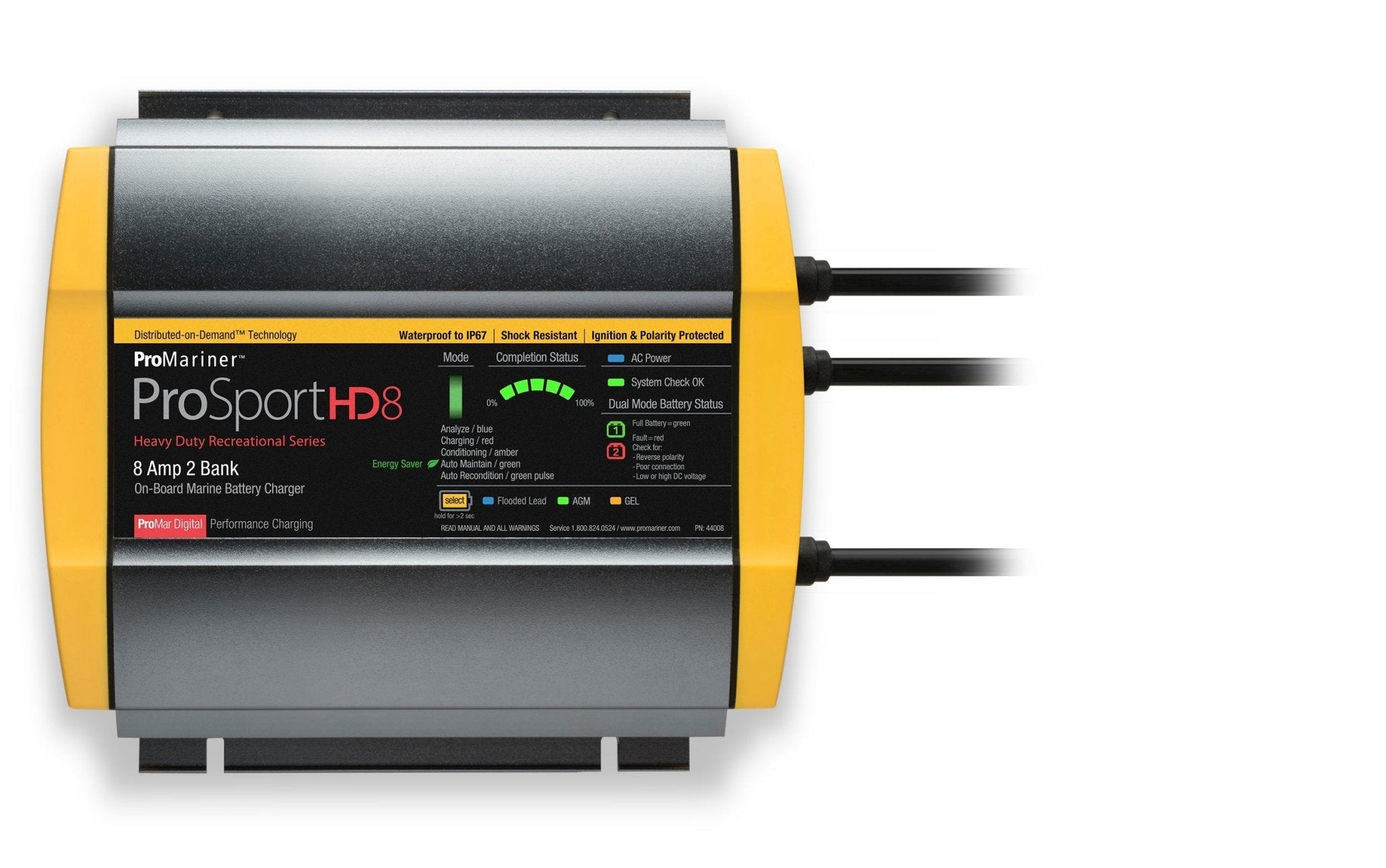 ProMariner ProSport HD 8 Gen4 8 Amp Battery Charger 12/24v 2 Bank 120v Input - Clinch River Fishing USA
