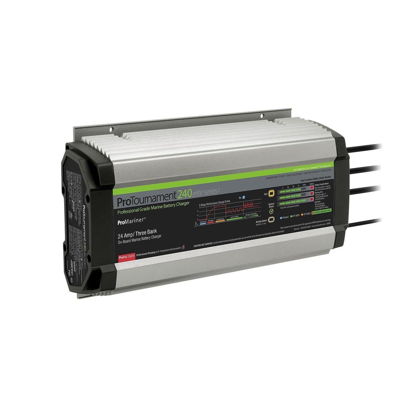 ProMariner ProTournament 240 24 Amp Battery Charger 12/24/36v 3 Bank 120v Input - Clinch River Fishing USA