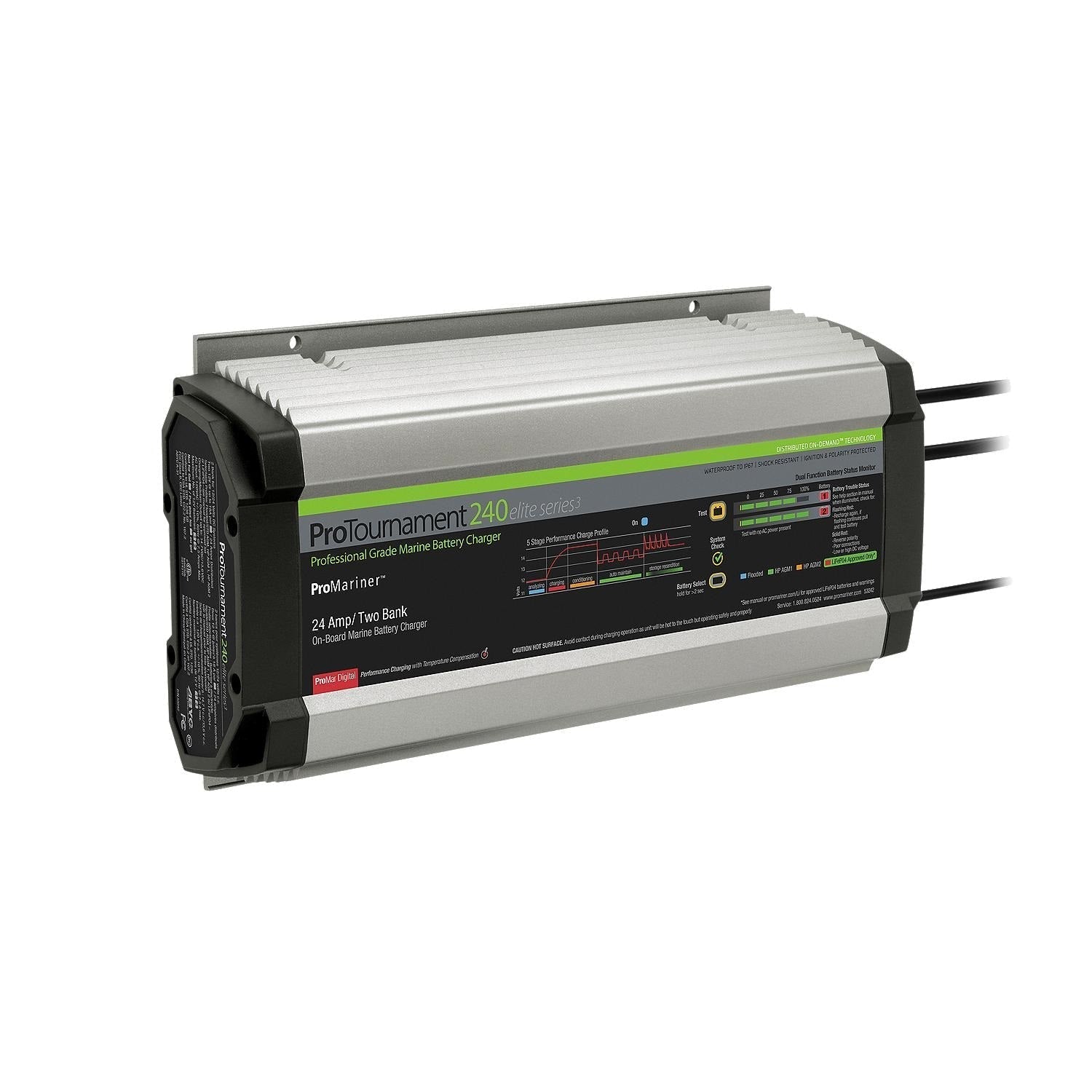 ProMariner ProTournament 240 24 Amp Battery Charger 12/24v 2 Bank 120v Input - Clinch River Fishing USA
