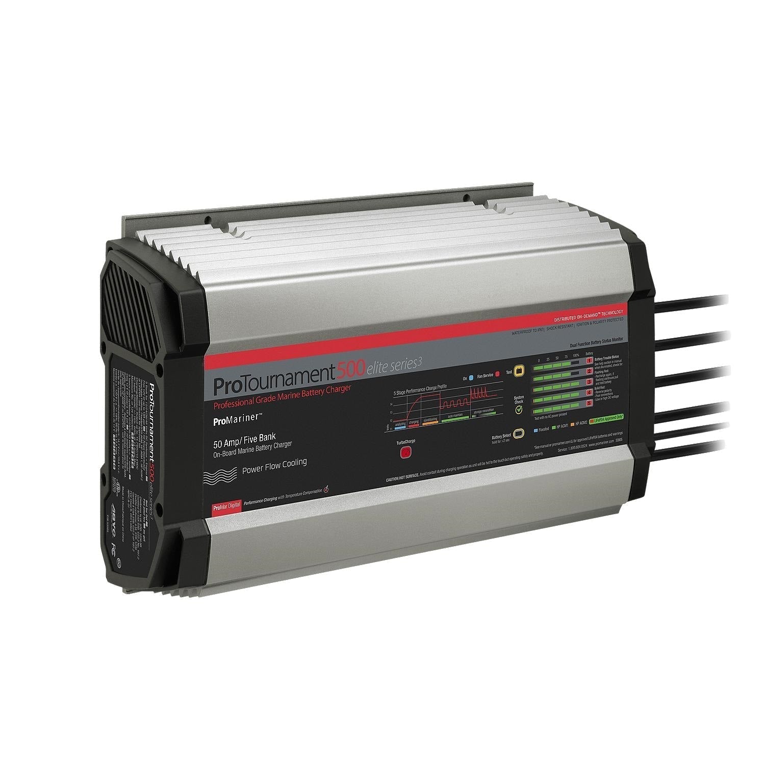 ProMariner ProTournament 500 50 Amp Battery Charger 12/24/36/48v 5 Bank 120v Input - Clinch River Fishing USA