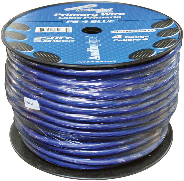 Audiopipe Power Cable 4-Gauge 250 Foot Spool - Blue