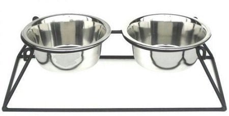 Pyramid Elevated Double Dog Feeder - Medium/White - Clinch River Fishing USA