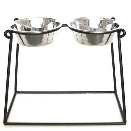 Pyramid Elevated Double Dog Feeder - XX Large/Black - Clinch River Fishing USA