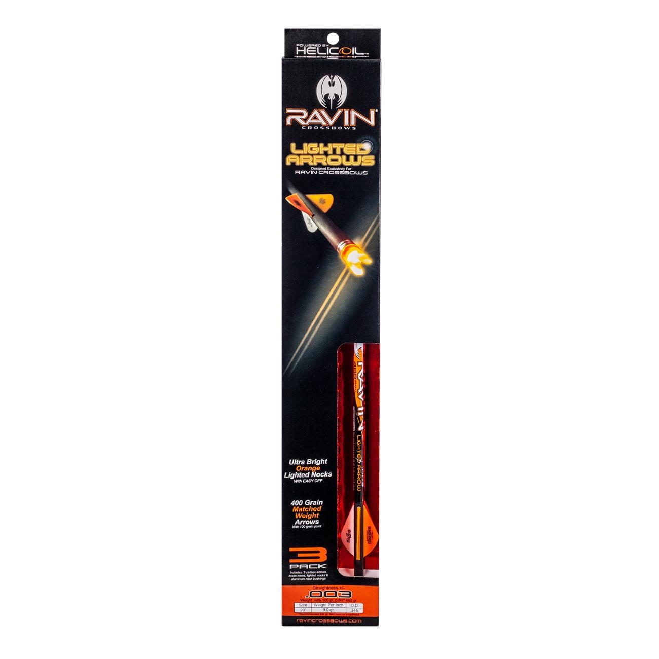 Ravin .003 Crossbow Lighted Arrows - Match - Grade (3 - Pack) - Clinch River Fishing USA