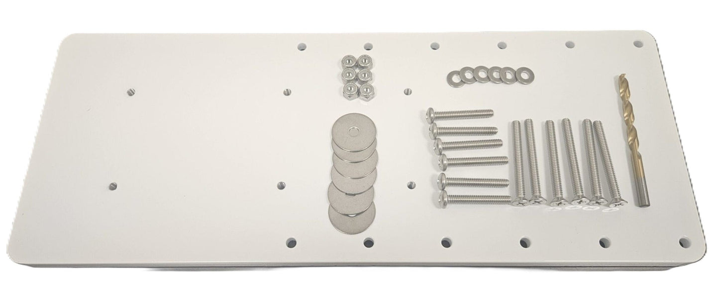 RHODAN White Aluminum Mounting Plate - Clinch River Fishing USA