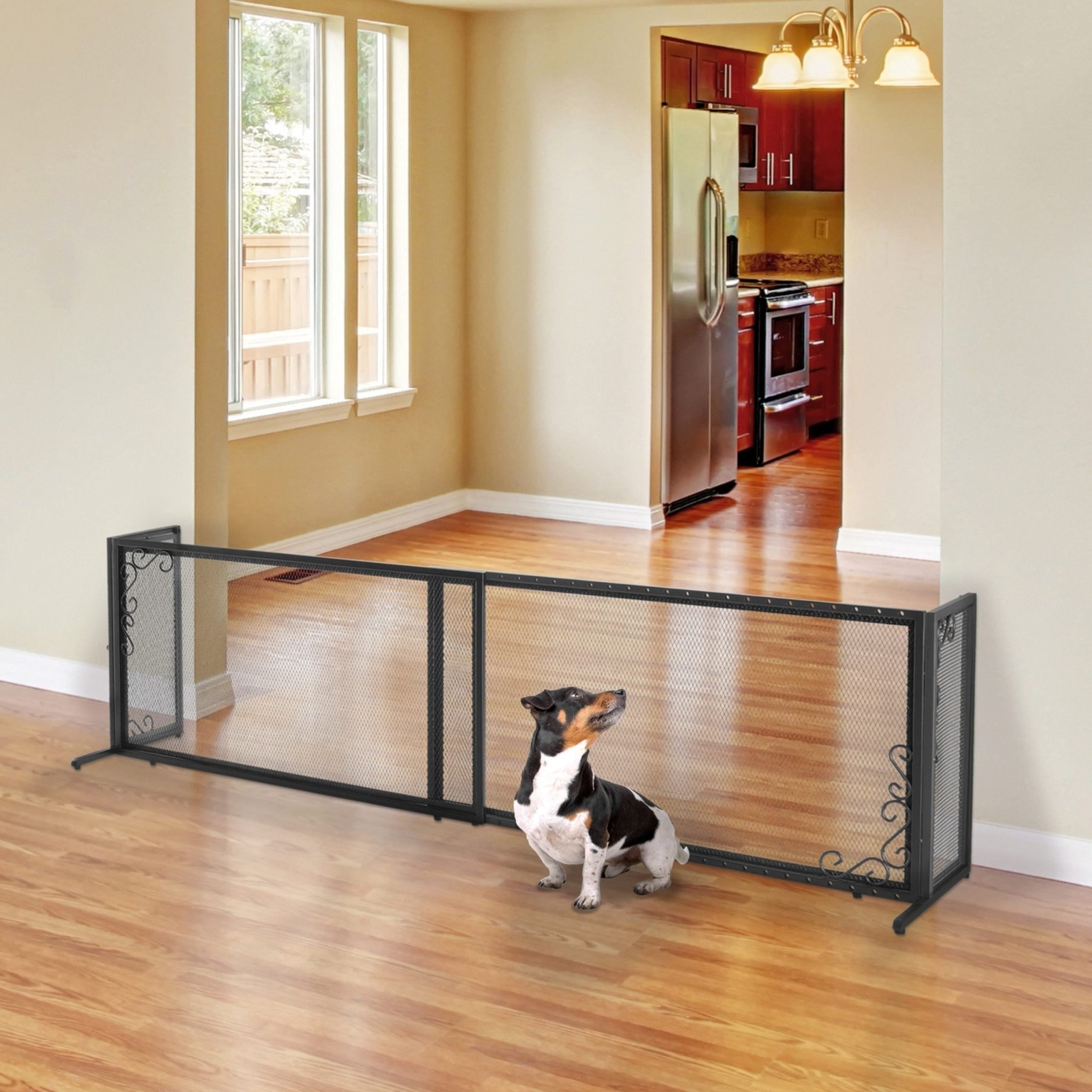 Richell Large Freestanding Metal Mesh Pet Gate in Antique Bronze - Clinch River Fishing USA