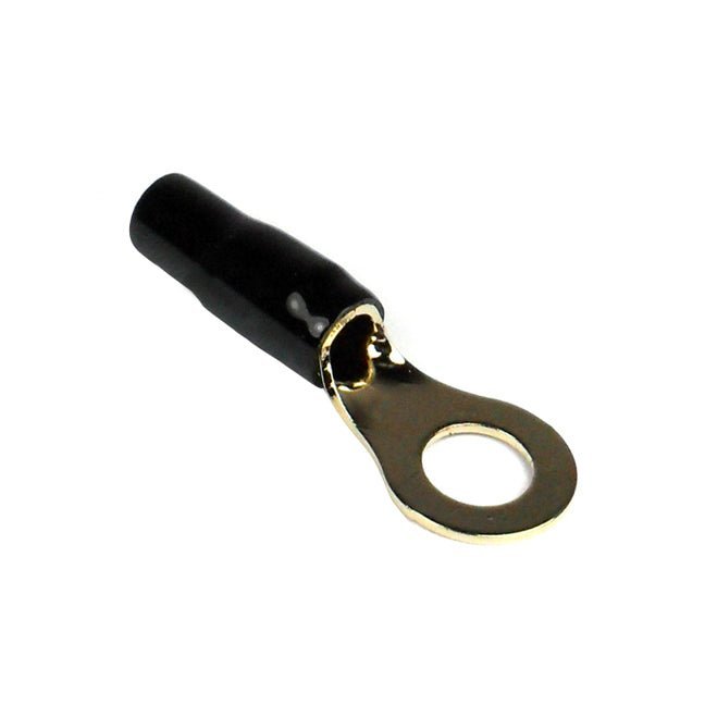 RING TERMINAL 8GA. 10PCS. GOLD;BLACK SLEEVE;XSCORPION - Clinch River Fishing USA