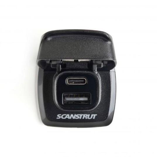 SCANSTRUT Flip Pro Fast Charge Dual USB-A & USB-C Socket | SC-USB-F1 - Clinch River Fishing USA