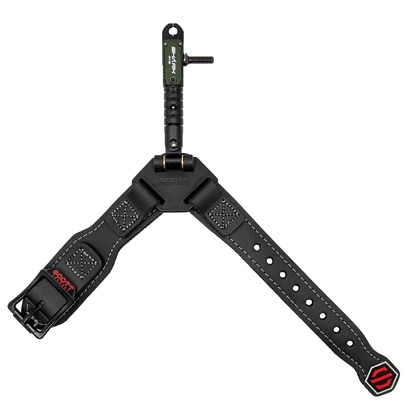 Scott "Shark RTS" Double Jaw Black Leather Release (Green Accents) - Clinch River Fishing USA
