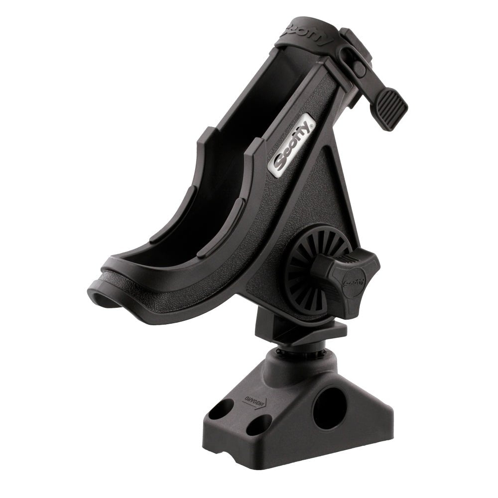 Scotty 280 Bait Caster/Spinning Rod Holder w/241 Deck/Side Mount - Black - Clinch River Fishing USA