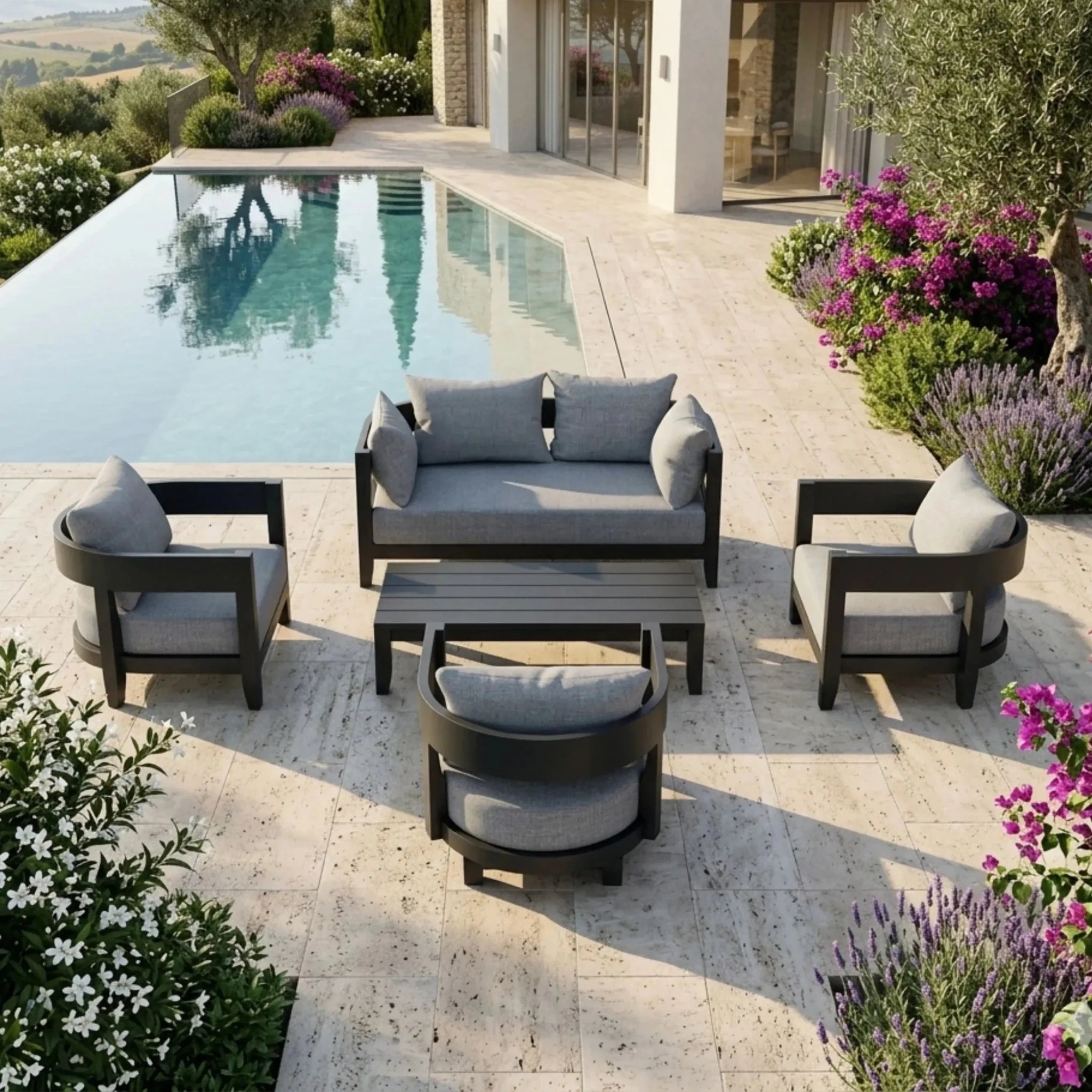 SET-173-AL 5-PC CORONADO ALUMINUM DEEP SEATING SET - Clinch River Fishing USA