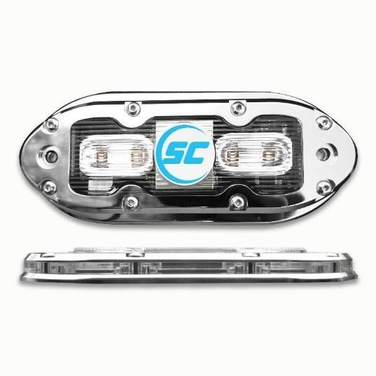 SHADOW-CASTER SCM4 316 SS Housing Underwater Light - Bimini Blue w/ 20' Cable 1600 Lumens | SCM-4X-BB-20 - Clinch River Fishing USA