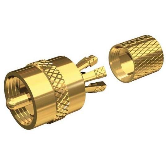 SHAKESPEARE Gold-plated Centerpin« PL-259 connector for RG-8X or RG-58/AU cables | PL-259-CP-G - Clinch River Fishing USA