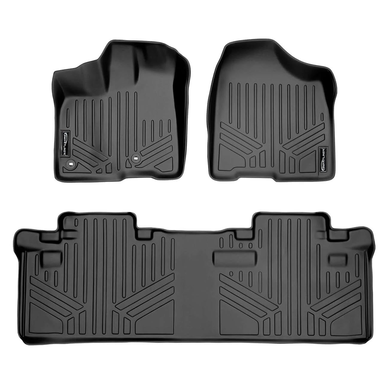 Smartliner Floor Liners Front/2nd Row 2013GΓΓ΄2020 Toyota Sienna - 8 Passenger Model (Black) - Clinch River Fishing USA