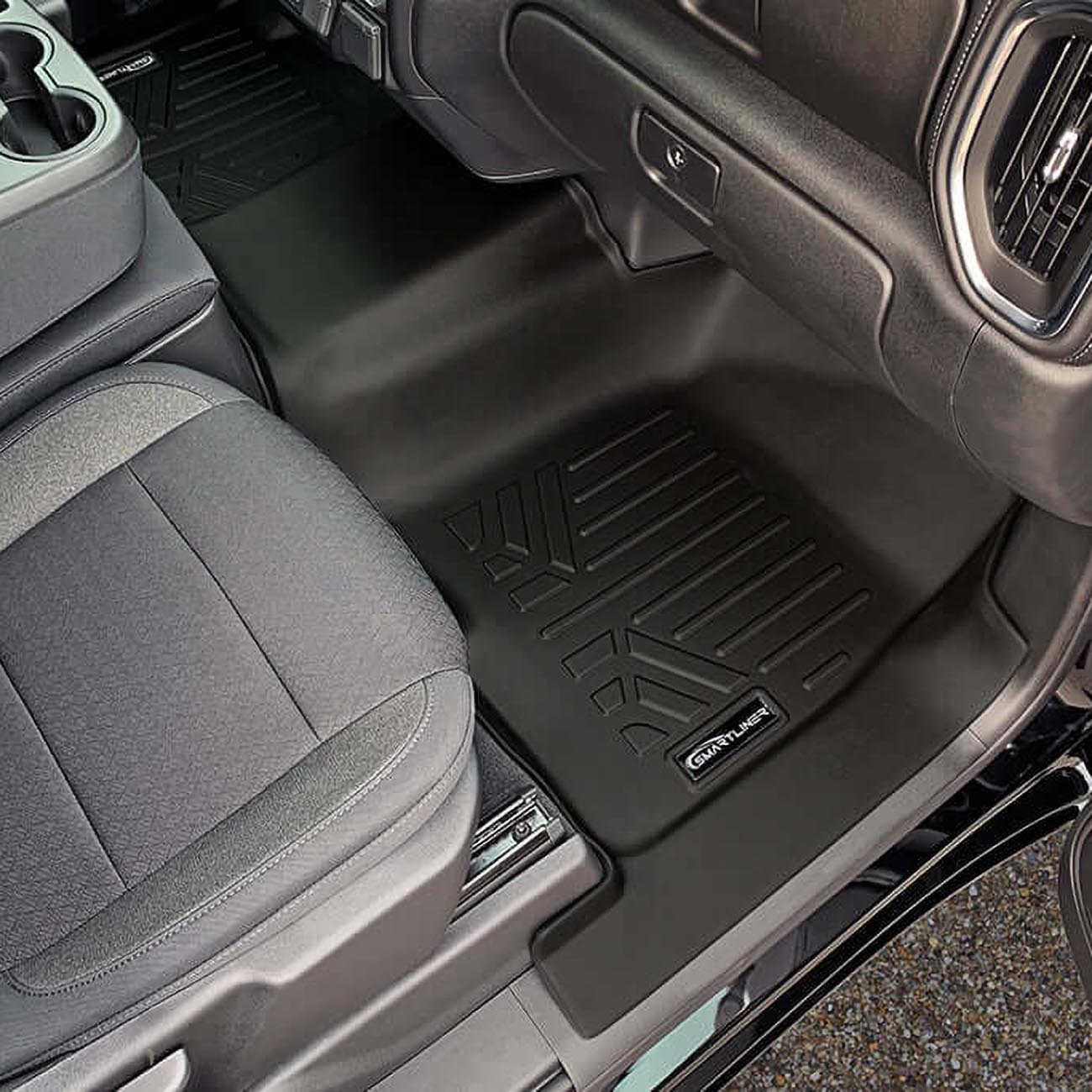 Smartliner Floor Liners Front/2nd Row 2019 - 2025 Silverado Crew Cab with Transmission Hump (Black) - Clinch River Fishing USA