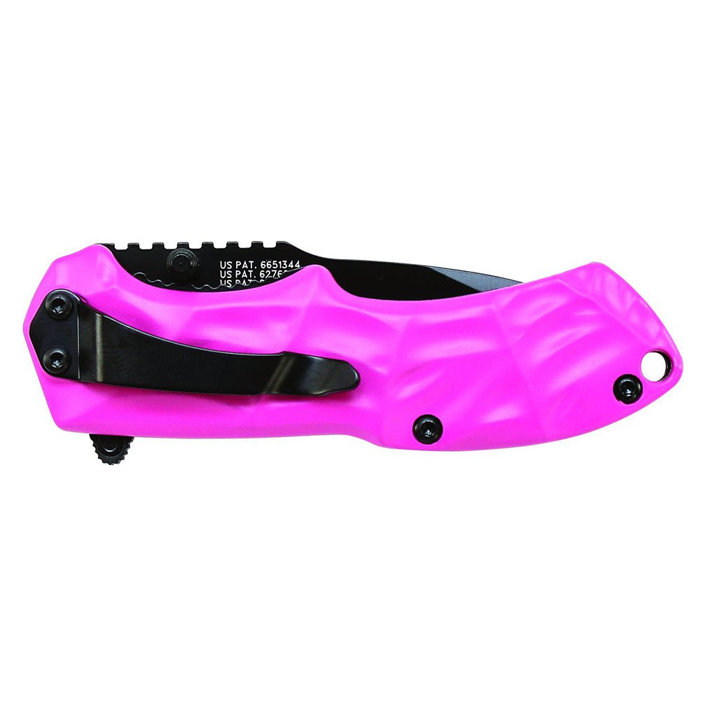 Smith & Wesson 2.5" Spring Assisted Folding Pocket Knife (Pink Handle) - Clinch River Fishing USA