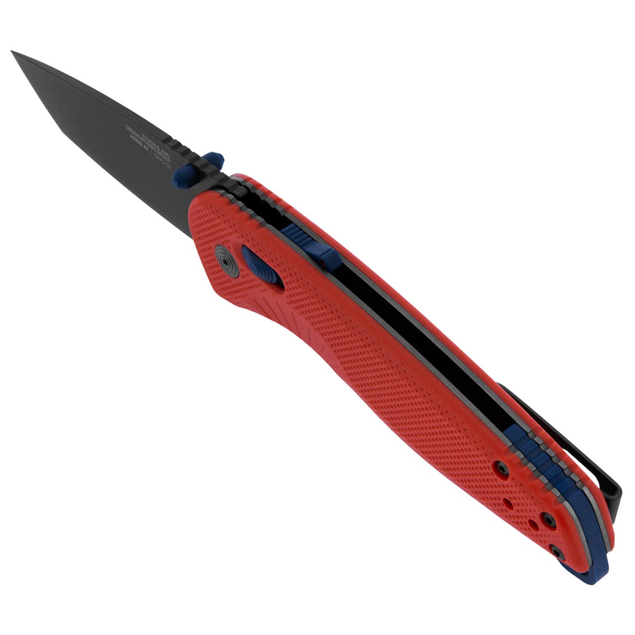 SOG Aegis AT Tanto 3.13" Folding Pocket Knife (Rescue Red & Indigo) - Clinch River Fishing USA