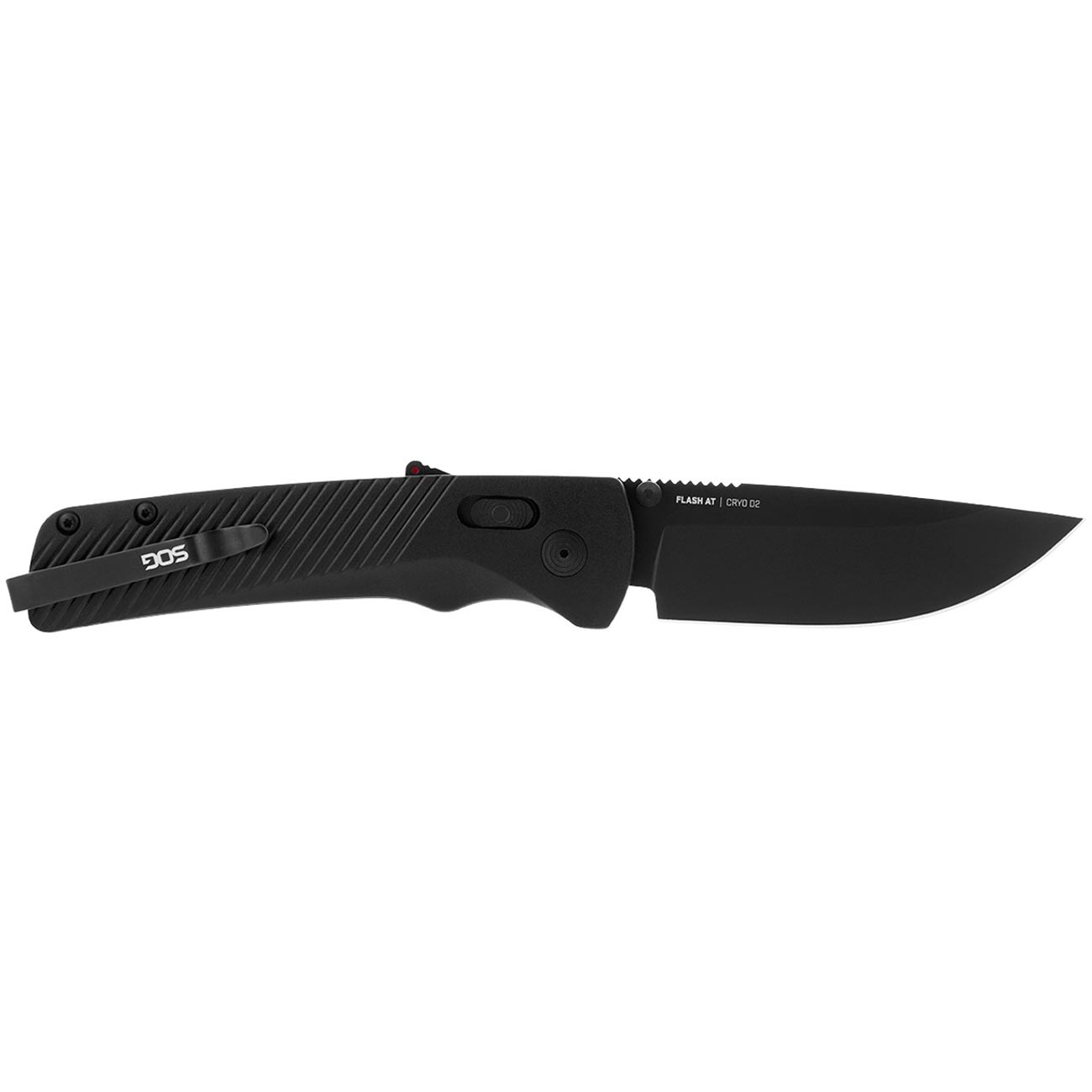 SOG Flash AT 3.45" Folding Pocket Knife (Blackout) - Clinch River Fishing USA