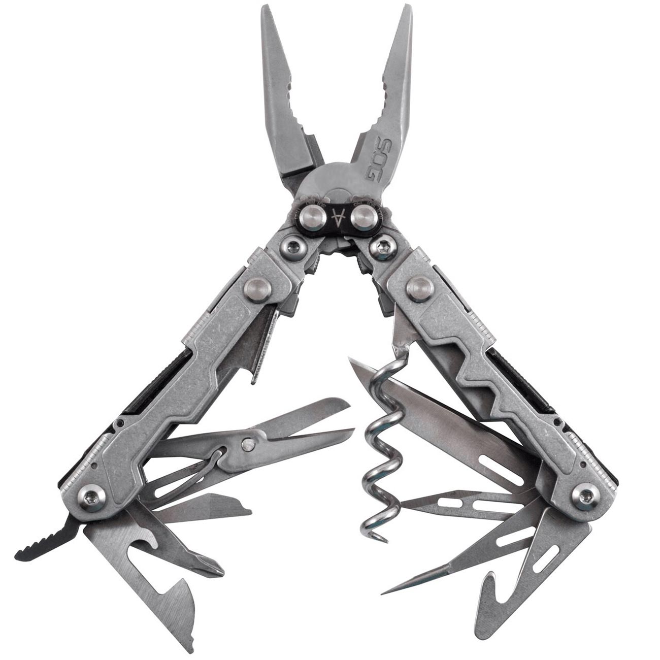 SOG POWERLITRE 19-In-1 Mini Multi-Tool (Stone Wash Finish) - Clinch River Fishing USA