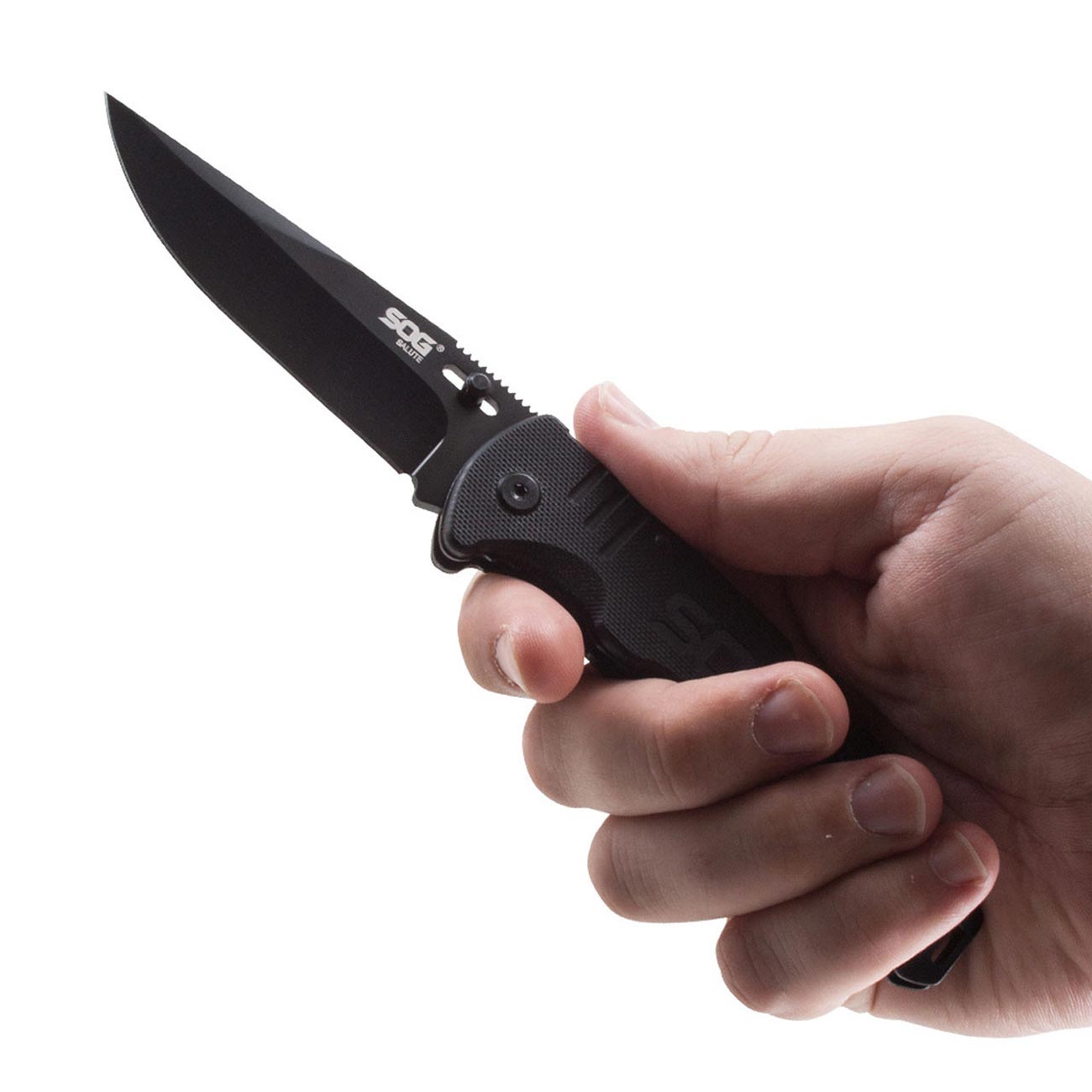 SOG Salute Clip Point Folding Knife with G10 Grips - Clinch River Fishing USA