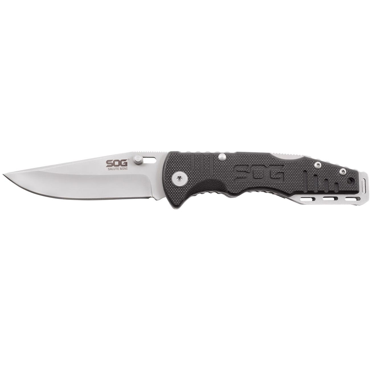 SOG Salute Mini- Bead Blast G10 Handle 3.1" Folding Knife - Clinch River Fishing USA