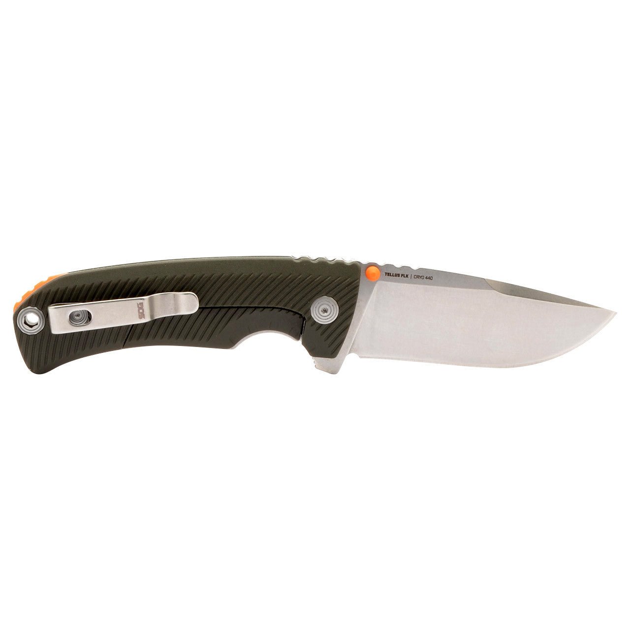 SOG Tellus FLK 3.65" Folding Pocket Knife (Olive Drab) - Clinch River Fishing USA