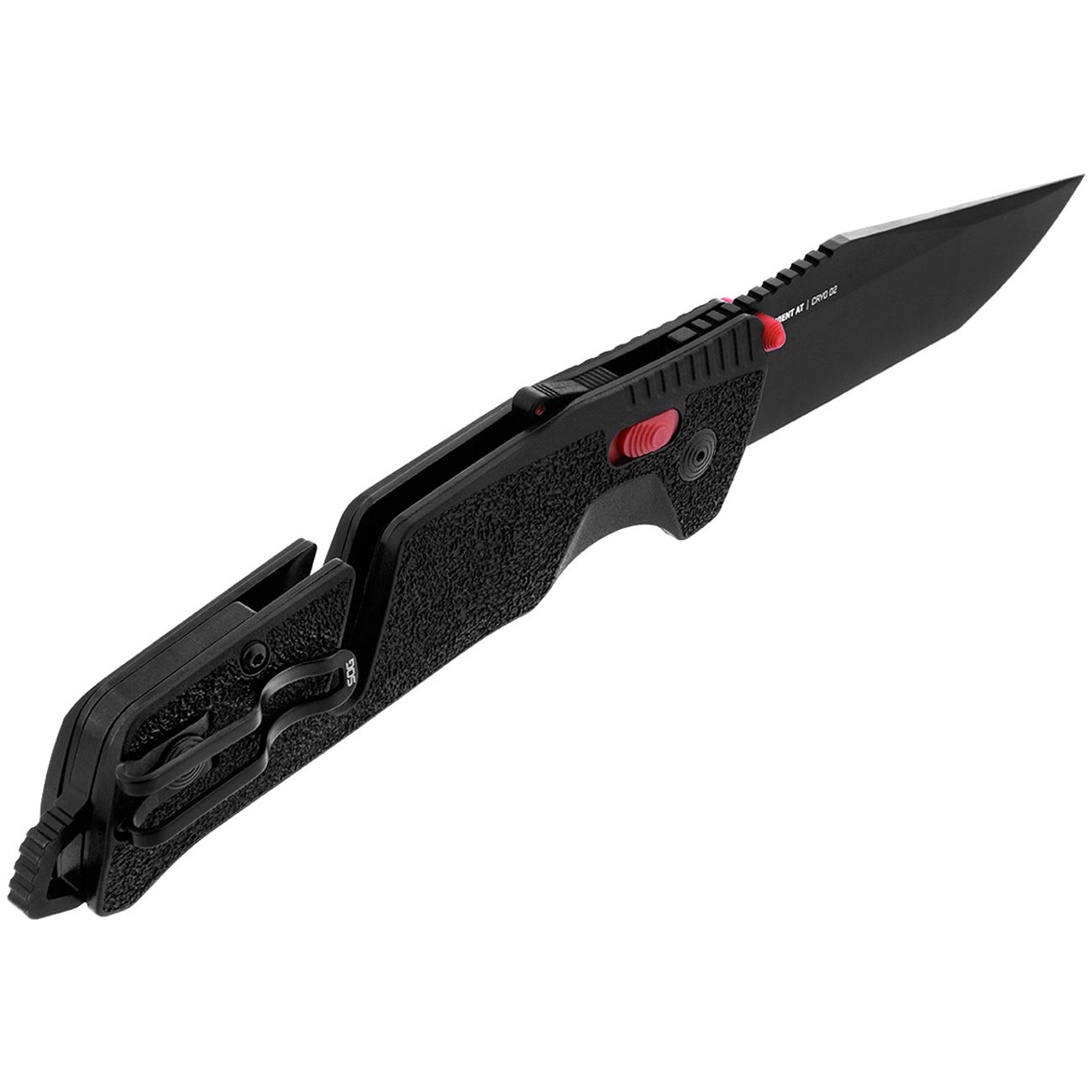 SOG Trident AT 3.7" Folding Pocket Knife (Black & Red) - Clinch River Fishing USA