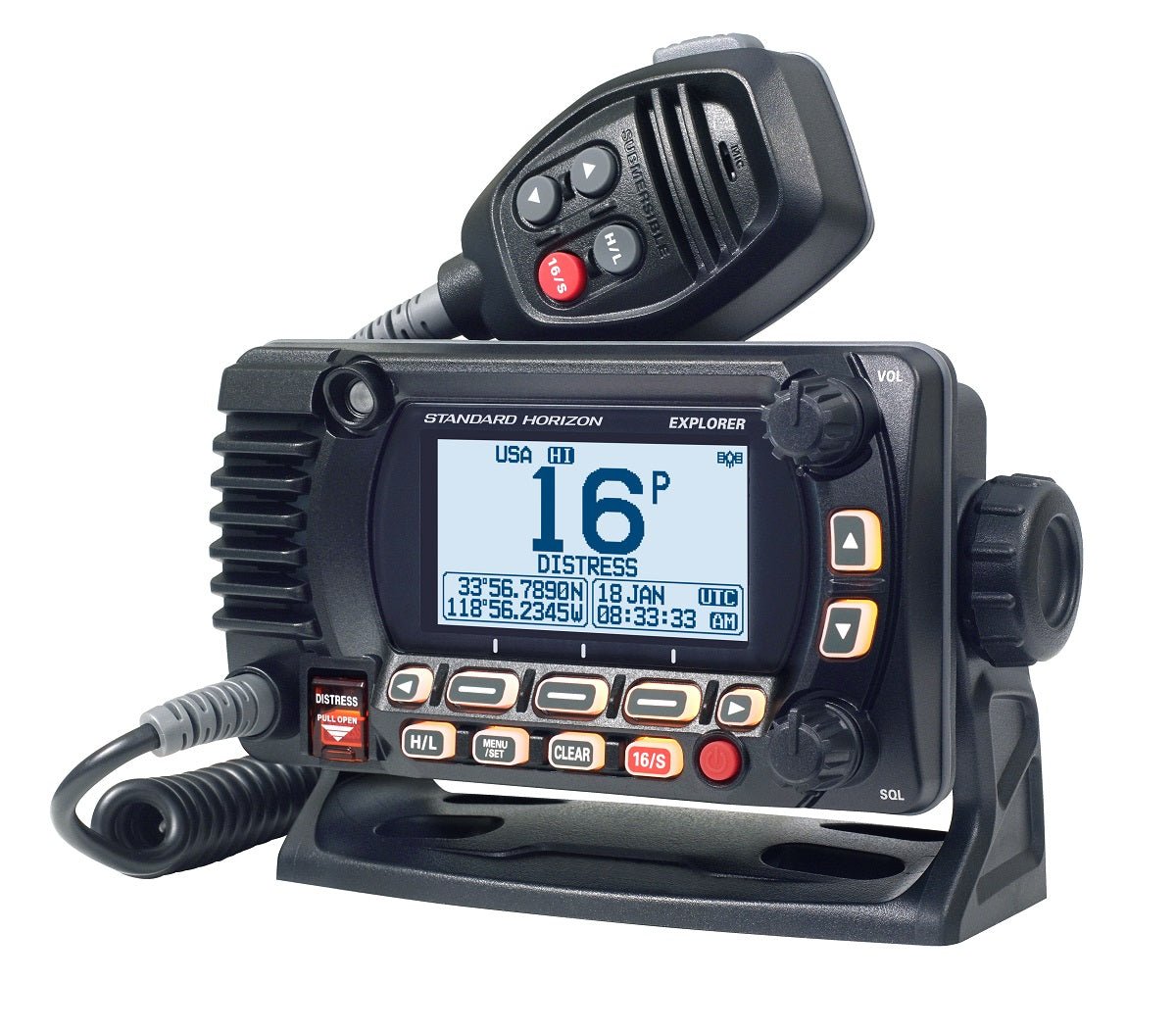 Standard Explorer GPS Black 25 Watt VHF - Clinch River Fishing USA