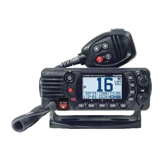 STANDARD HORIZON ECLIPSE BLACK 25W Fixed Mount VHF/GPS with Dot Matrix LCD | GX1410GB - Clinch River Fishing USA
