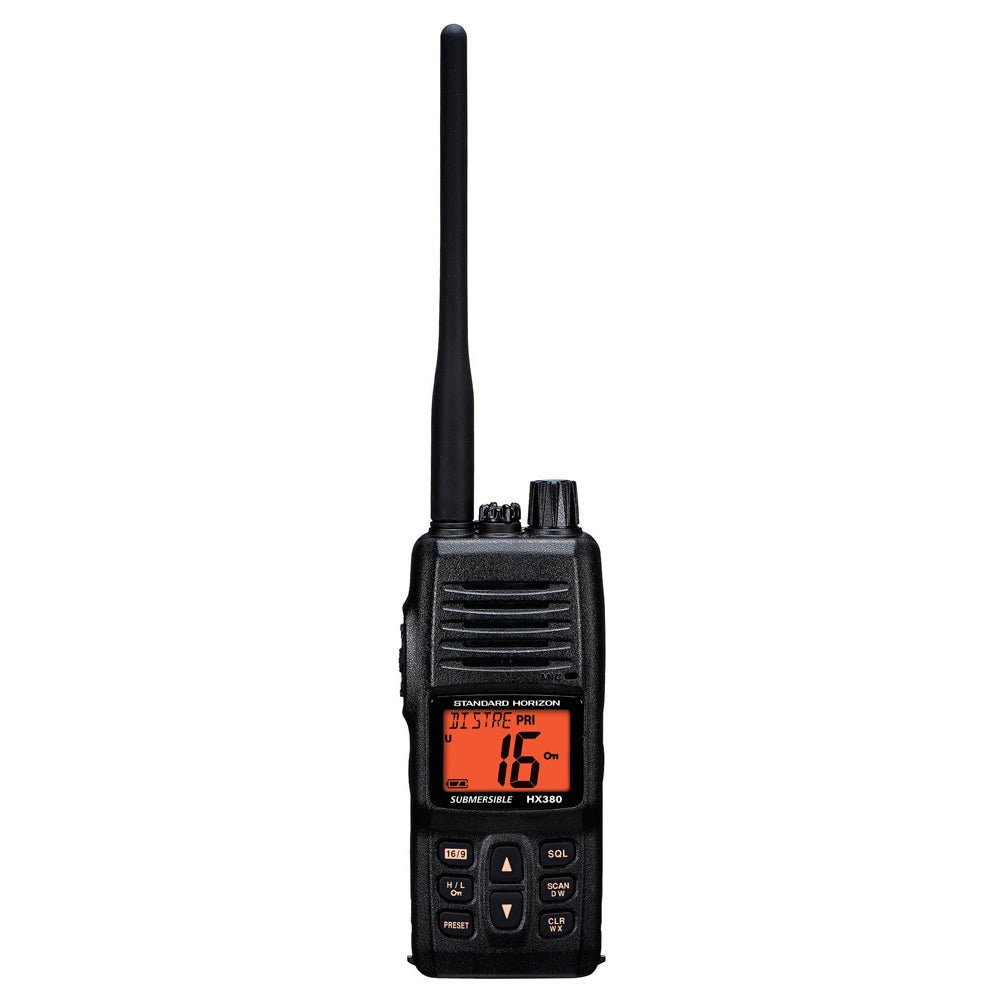 Standard Horizon HX380 5W Commercial Grade Submersible IPX - 7 Handheld VHF Radio w/LMR Channels - Clinch River Fishing USA