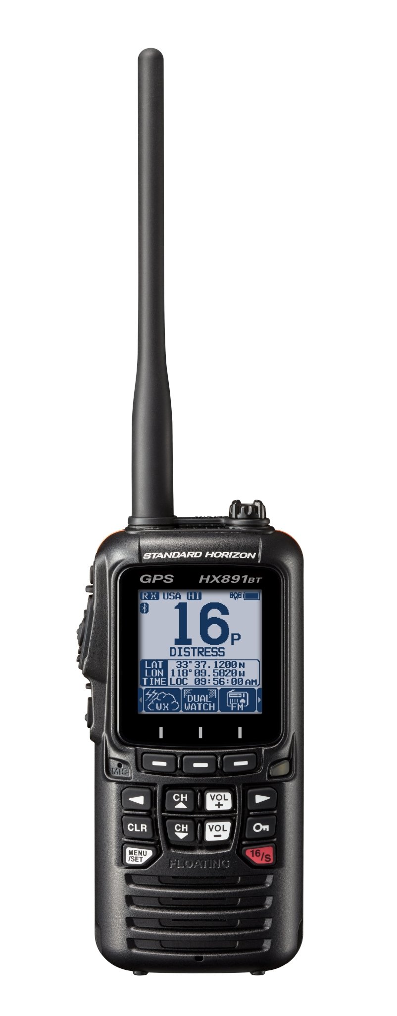 Standard HX891BTBK Handheld VHF 6W Class H DSC GPS Bluetooth FM Receiver - Clinch River Fishing USA