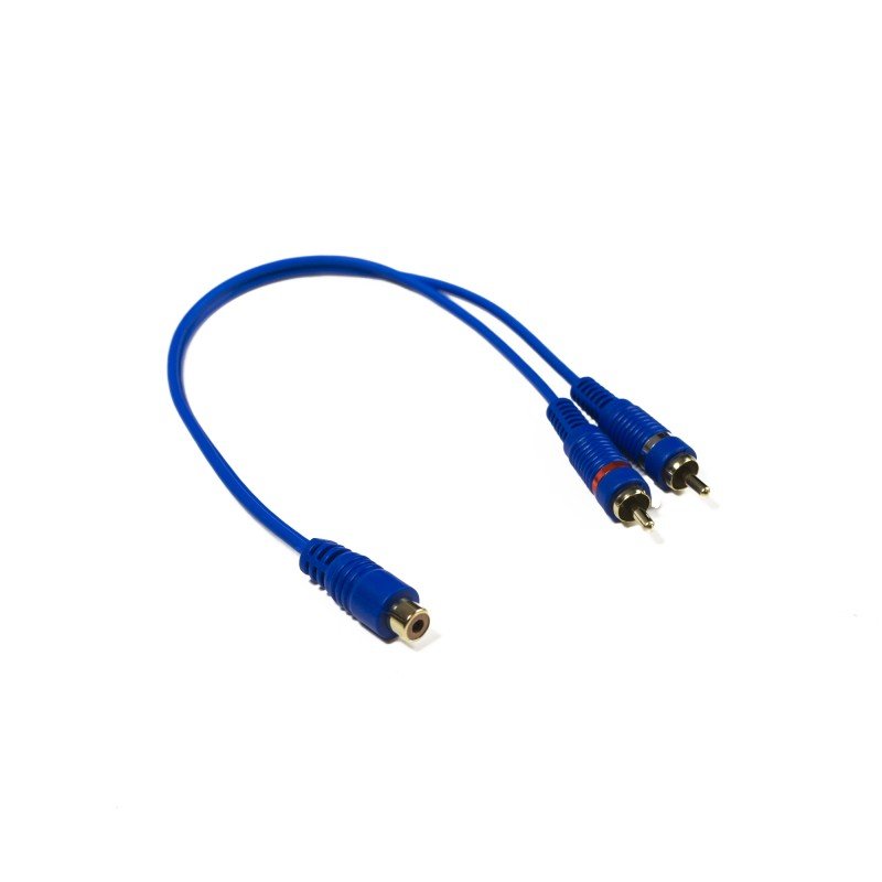 STINGER RCA Y 2M - 1F BLUE INTERCONNECTS (6") - Clinch River Fishing USA