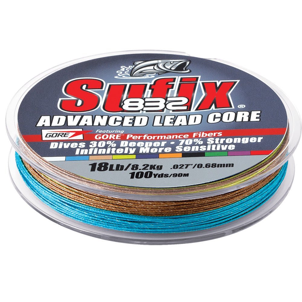 Sufix 832 Advanced Lead Core - 18lb - 10-Color Metered - 100 yds - Clinch River Fishing USA